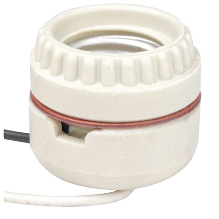 Leviton Keyless Medium Base White Porcelain Lamp Socket 019-8101